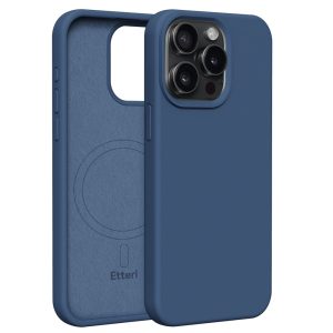 Etteri Silicone MagSafe-kompatibilis tok iPhone 15 Pro Max - sötétkék