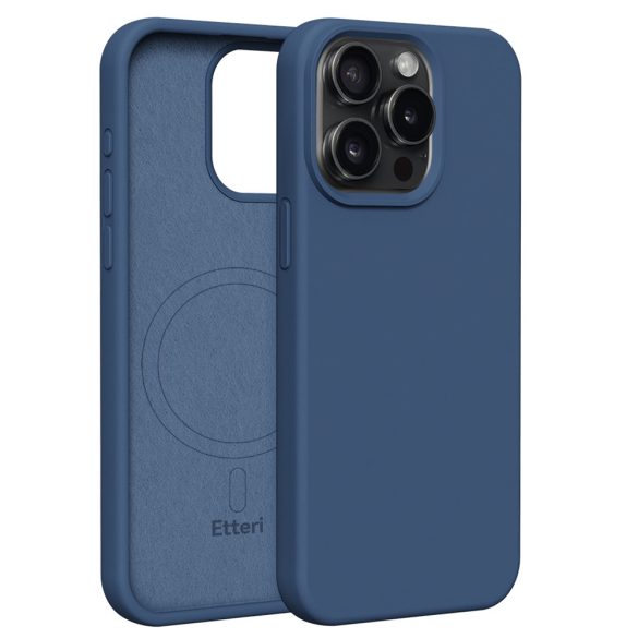 Etteri Silicone MagSafe-kompatibilis tok iPhone 15 Pro Max - sötétkék