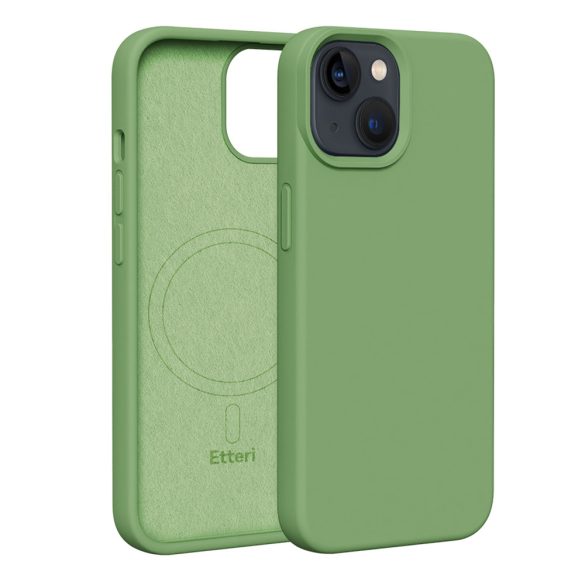 Etteri Silicone MagSafe-kompatibilis tok iPhone 14 - világoszöld