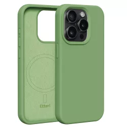   Etteri Silicone MagSafe-kompatibilis tok iPhone 15 Pro - világoszöld