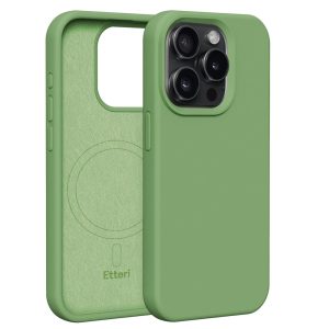 Etteri Silicone MagSafe-kompatibilis tok iPhone 15 Pro - világoszöld