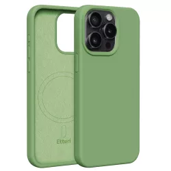   Etteri Silicone MagSafe-kompatibilis tok iPhone 15 Pro Max - világoszöld