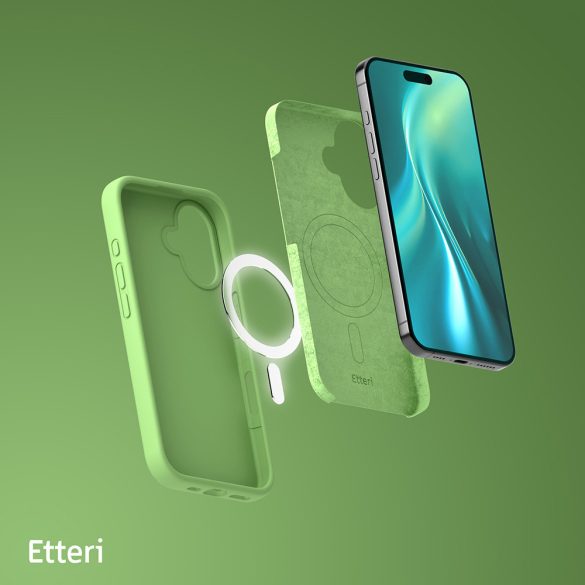 Etteri Silicone MagSafe-kompatibilis tok iPhone 16 Plus - világoszöld