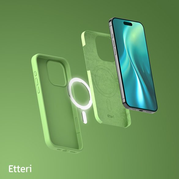 Etteri Silicone MagSafe-kompatibilis tok iPhone 16 Pro Max - világoszöld