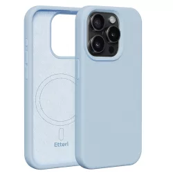   Etteri Silicone MagSafe-kompatibilis tok iPhone 15 Pro - világoskék