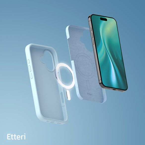 Etteri Silicone MagSafe-kompatibilis tok iPhone 16 Plus - világoskék