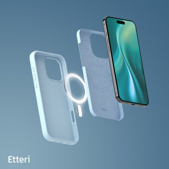 Etteri Silicone MagSafe-kompatibilis tok iPhone 16 Pro Max - világoskék