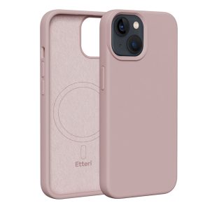 Etteri Silicone MagSafe-kompatibilis tok iPhone 14 - halvány rózsaszín