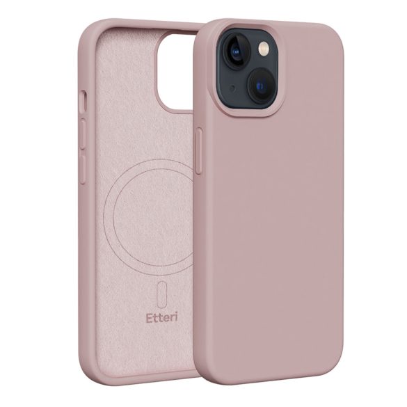 Etteri Silicone MagSafe-kompatibilis tok iPhone 14 - halvány rózsaszín
