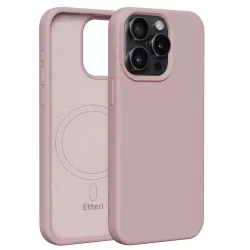   Etteri Silicone MagSafe-kompatibilis tok iPhone 15 Pro Max - halvány rózsaszín