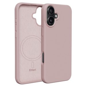 Etteri Silicone MagSafe-kompatibilis tok iPhone 16 - halvány rózsaszín