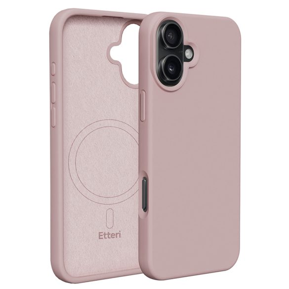 Etteri Silicone MagSafe-kompatibilis tok iPhone 16 Plus - halvány rózsaszín