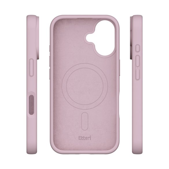 Etteri Silicone MagSafe-kompatibilis tok iPhone 16 Plus - halvány rózsaszín