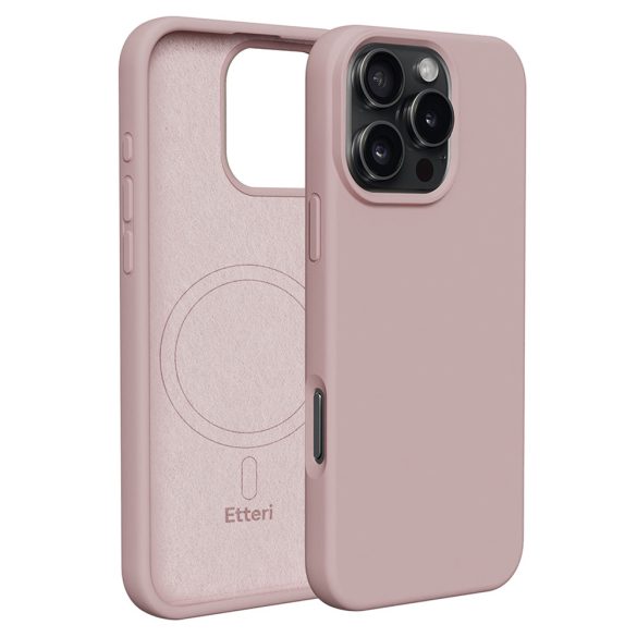 Etteri Silicone MagSafe-kompatibilis tok iPhone 16 Pro Max - halvány rózsaszín