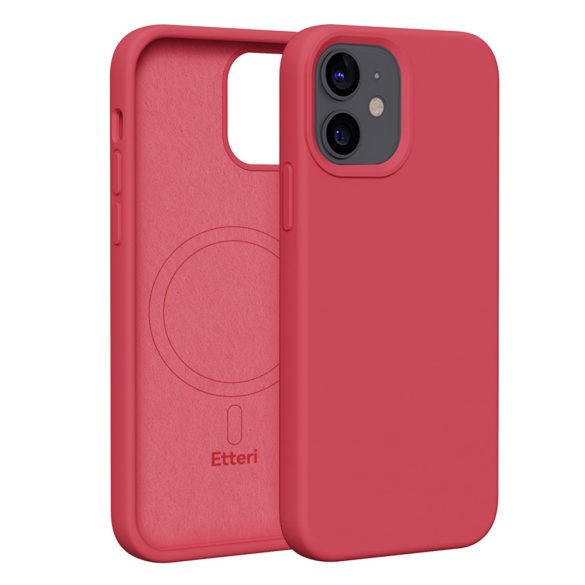 Etteri Silicone MagSafe-kompatibilis tok iPhone 12/12 Pro - málnapiros