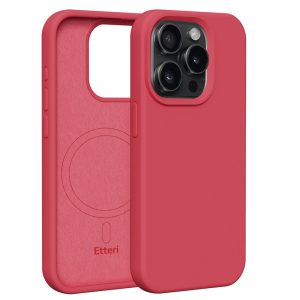 Etteri Silicone MagSafe-kompatibilis tok iPhone 15 Pro - málnapiros