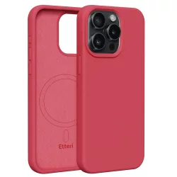   Etteri Silicone MagSafe-kompatibilis tok iPhone 15 Pro Max - málnapiros
