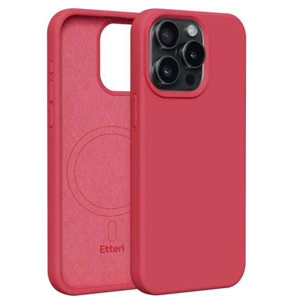 Etteri Silicone MagSafe-kompatibilis tok iPhone 15 Pro Max - málnapiros