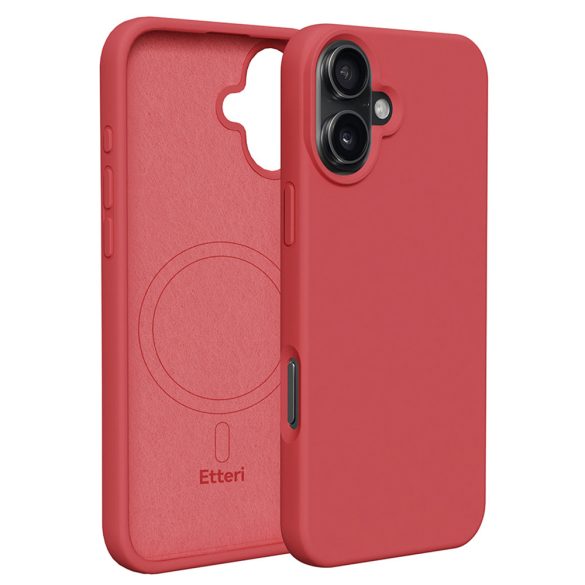 Etteri Silicone MagSafe-kompatibilis tok iPhone 16 Plus - málnapiros