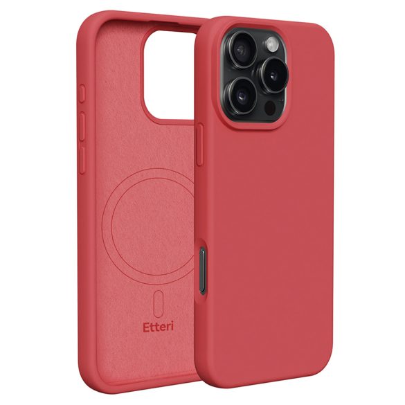 Etteri Silicone MagSafe-kompatibilis tok iPhone 16 Pro Max - málnapiros