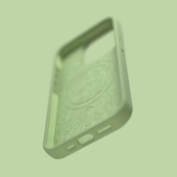 Etteri Silicone MagSafe-kompatibilis tok iPhone 12/12 Pro - világoszöld
