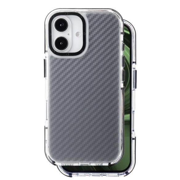 Acrylic Carbon tok iPhone 16 - fekete