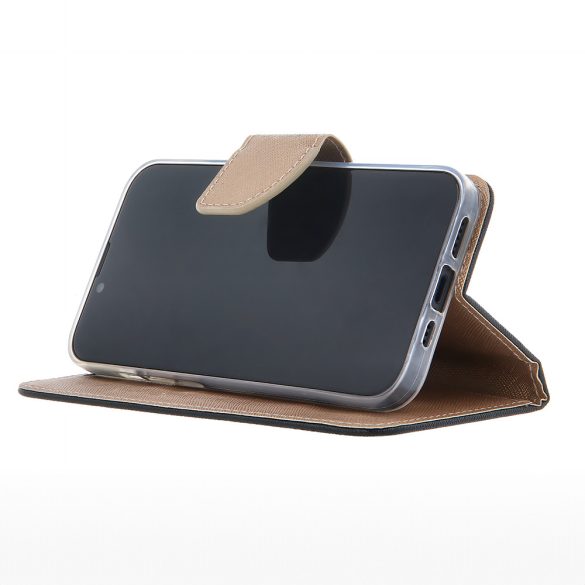 Smart Fancy könyvtok iPhone 16 Plus - fekete-arany színű