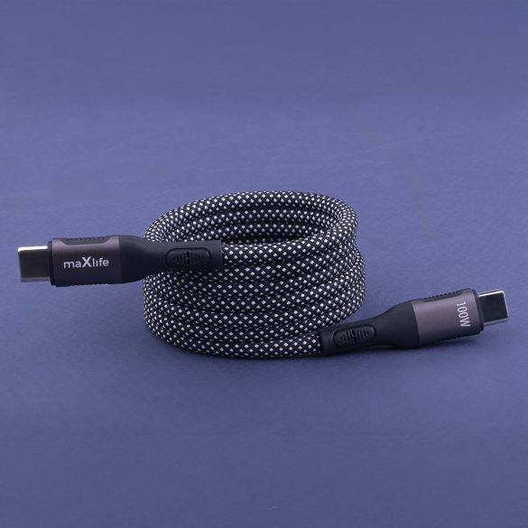 Maxlife MXUC-11 Type-C - Type-C kábel 100W 1m - fekete