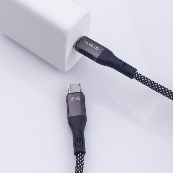 Maxlife MXUC-11 Type-C - Type-C kábel 100W 1m - fekete