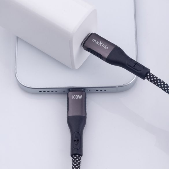 Maxlife MXUC-11 Type-C - Type-C kábel 100W 1m - fekete