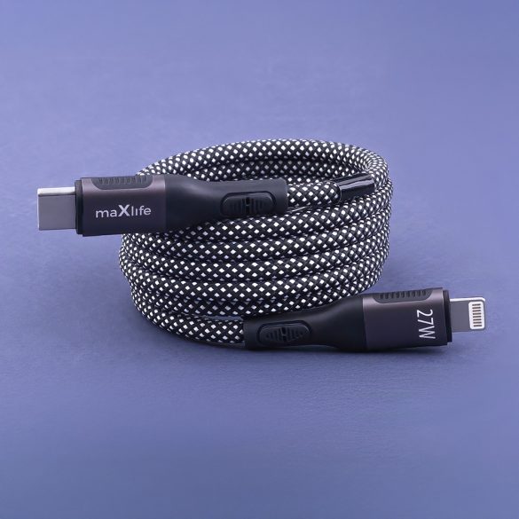 Maxlife MXUC-11 Type-C - Lightning kábel 27W 1m - fekete