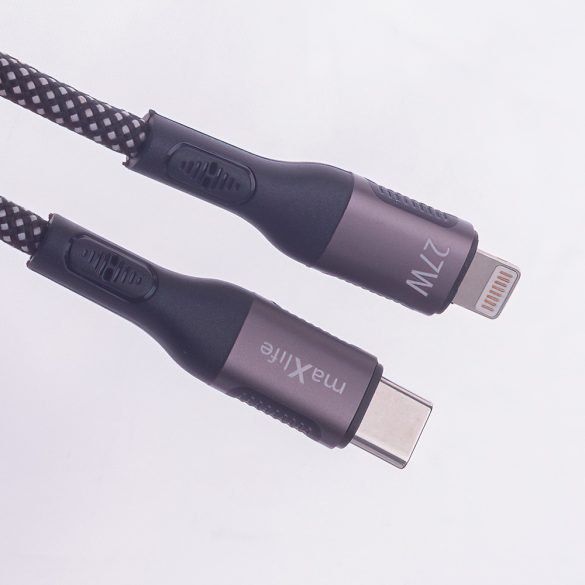 Maxlife MXUC-11 Type-C - Lightning kábel 27W 1m - fekete