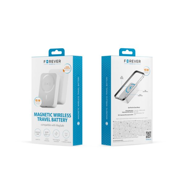 Forever MATB-400 vezeték nélküli powerbank 20W 10000mAh - fehér