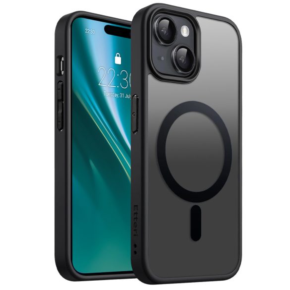 Etteri Matt MagSafe-kompatibilis tok iPhone 13 - fekete