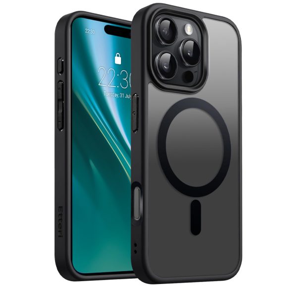 Etteri Matt MagSafe-kompatibilis tok iPhone 16 Pro - fekete