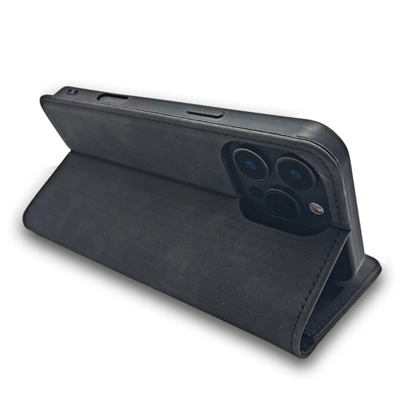 Smart Suede könyvtok Motorola Moto G54/G54 Power - fekete