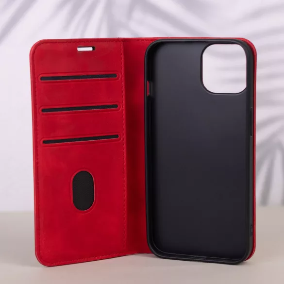 Smart Suede könyvtok Honor 400 Lite - piros