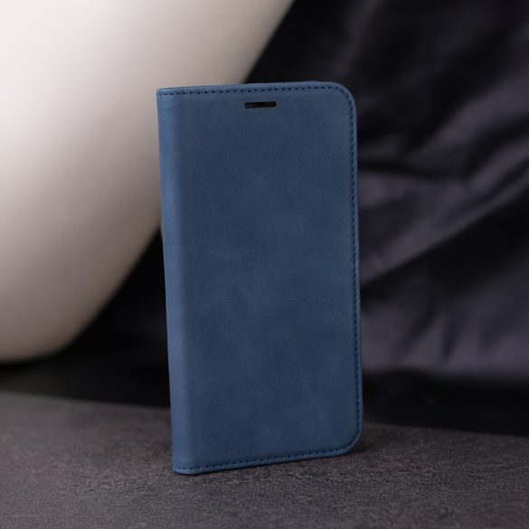 Smart Suede könyvtok Samsung Galaxy M13 4G - tengerészkék