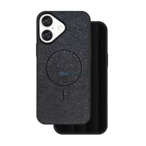 Glitter Thin MagSafe-kompatibilis tok iPhone 16e - fekete