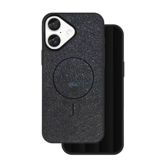 Glitter Thin MagSafe-kompatibilis tok iPhone 16e - fekete