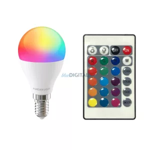 Forever Light Izzó LED RGB E14 G45 5W 500lm 4000K energiaosztály F