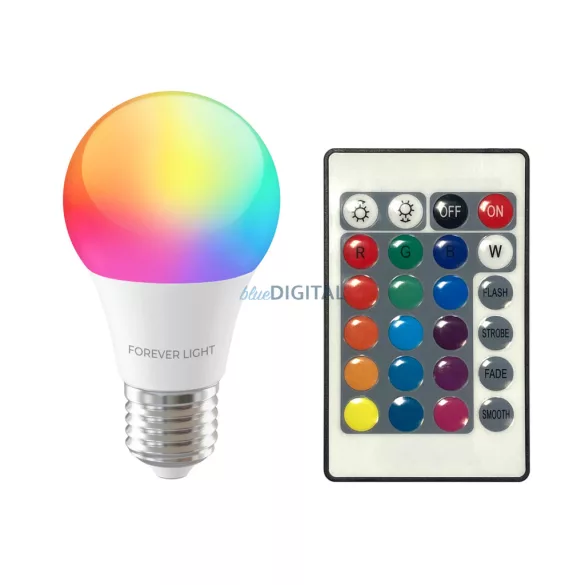 Forever Light Izzó LED RGB E27 A60 8W 850lm 4000K energiaosztály F