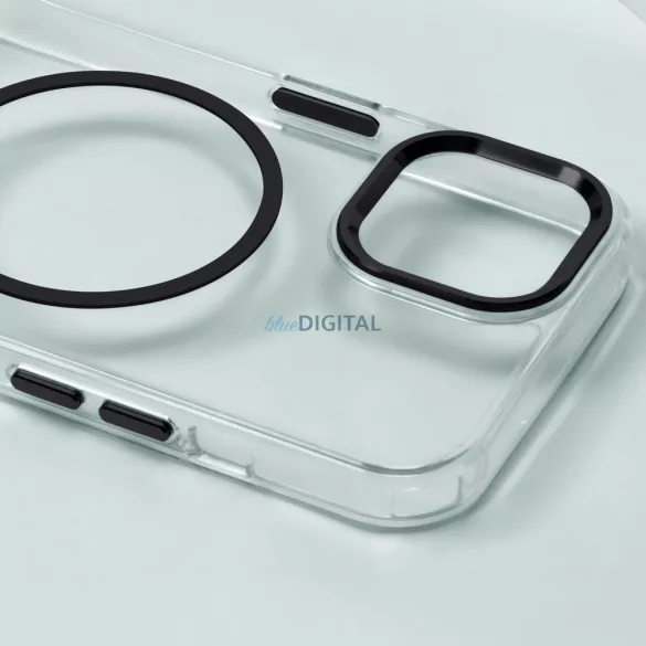 Clear Thin MagSafe-kompatibilis tok iPhone Air - fekete-átlátszó