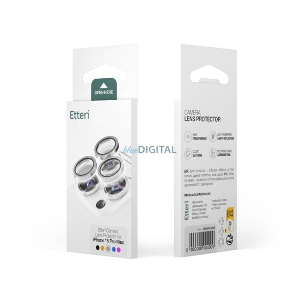 Etteri kamera lencse védő edzett üveg fekete szegéllyel iPhone 13/13 mini