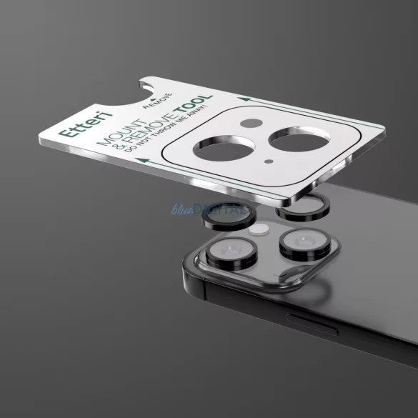 Etteri kamera lencse védő edzett üveg fekete szegéllyel iPhone 14/14 Plus