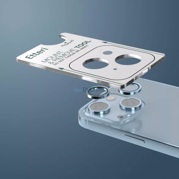 Etteri kamera lencse védő edzett üveg kék szegéllyel iPhone 14/14 Plus