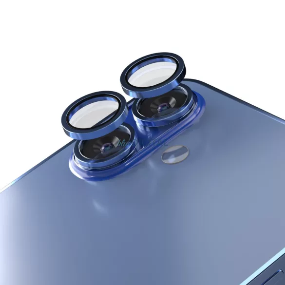 Etteri kamera lencse védő edzett üveg kék szegéllyel iPhone 16/16 Plus