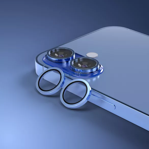 Etteri kamera lencse védő edzett üveg kék szegéllyel iPhone 16/16 Plus