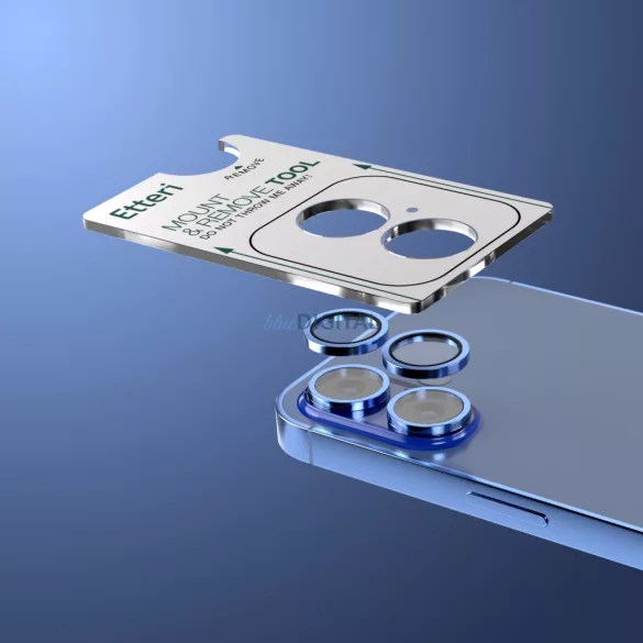Etteri kamera lencse védő edzett üveg kék szegéllyel iPhone 16/16 Plus