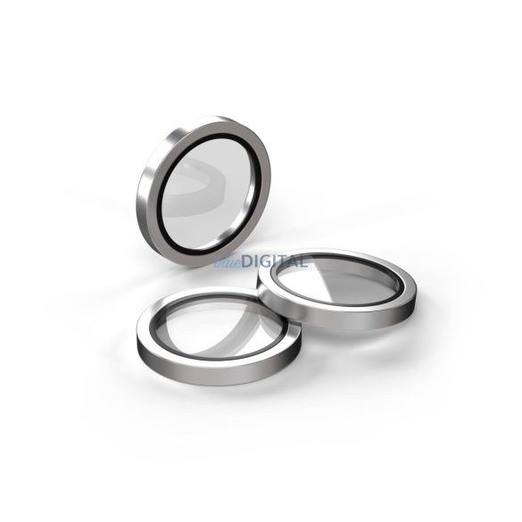 Etteri kamera lencse védő edzett üveg titánszürke szegéllyel iPhone 15 Pro/15 Pro Max